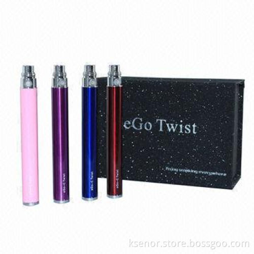 Popular eGo-twist Electronic Cigarettes, Change Voltage with 650/900/1,100mAh Capacity of Battery